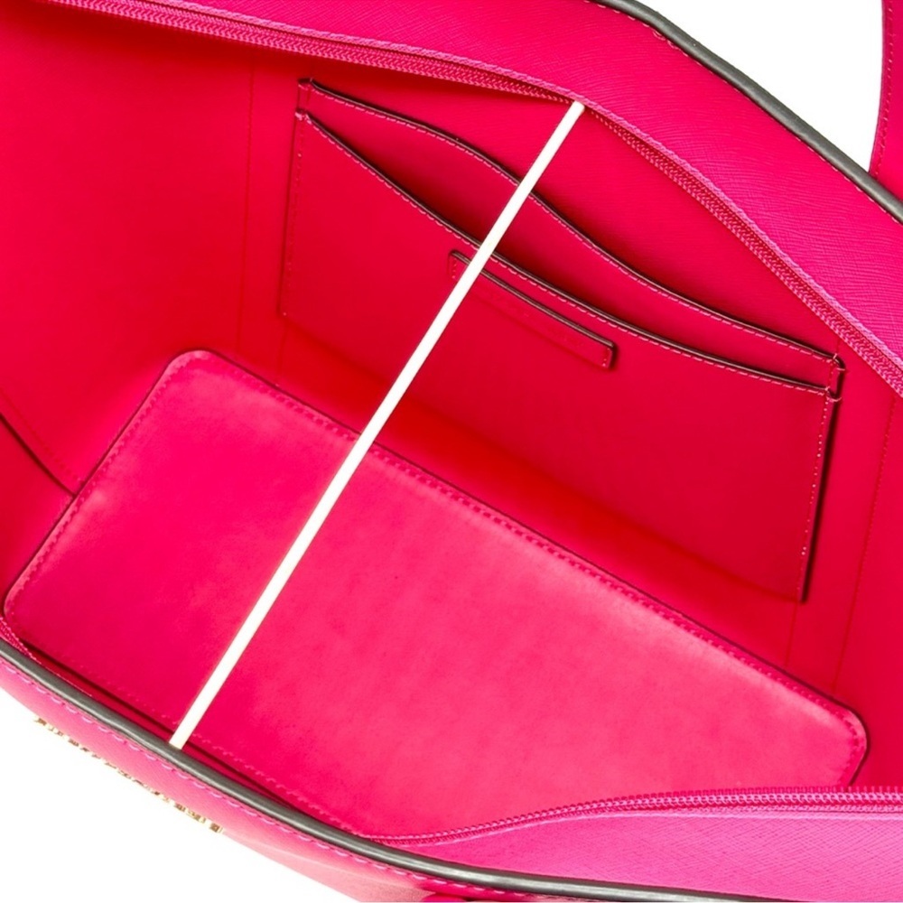Michael Kors Pratt Large Signature Logo Tote Bag - Electric Pink - Picture 8 of 9